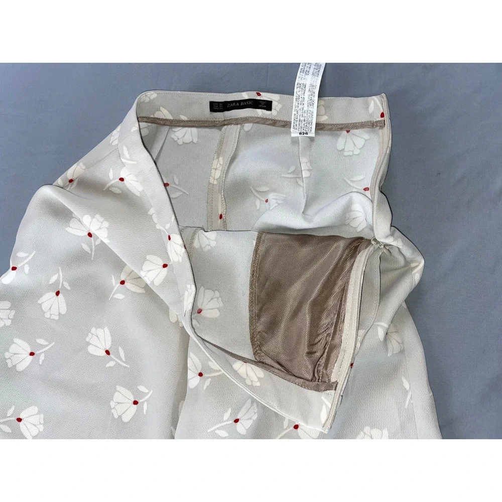 ZARA Basic Wide Leg Crop Kick Flare Lightweight Casual Pants. Women's XS, MINT - Picture 3 of 5